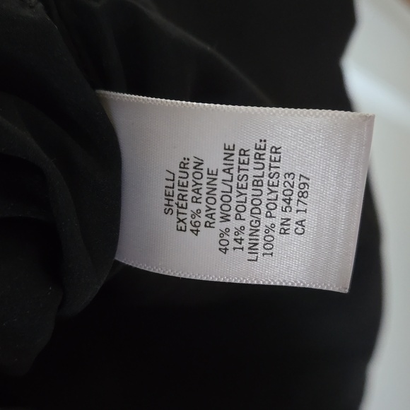 Banana Republic Wool Blend Black Sleeveless Lined Dress Ruffled Accents 8 - Picture 8 of 10